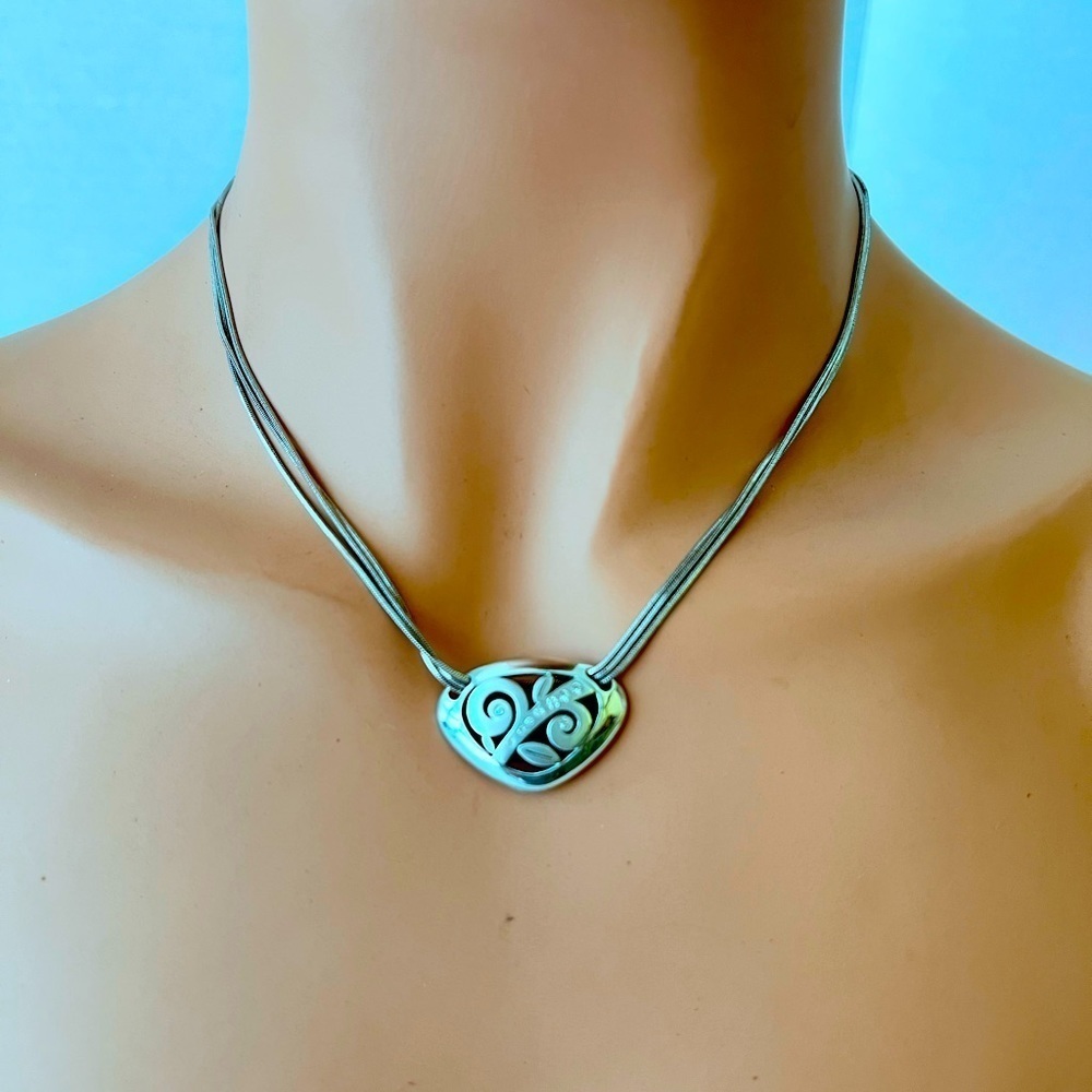 Brighton Eve Delight Short Leaf Necklace silver plated excellent. Condition …